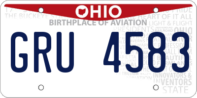 OH license plate GRU4583