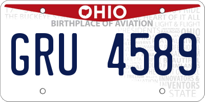 OH license plate GRU4589