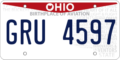 OH license plate GRU4597