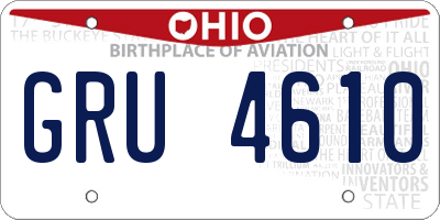 OH license plate GRU4610