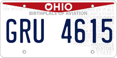 OH license plate GRU4615