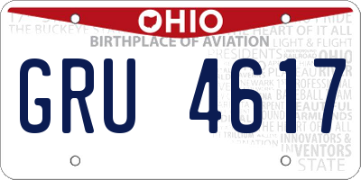OH license plate GRU4617