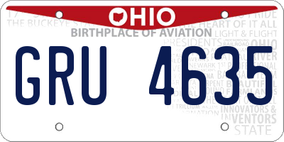 OH license plate GRU4635