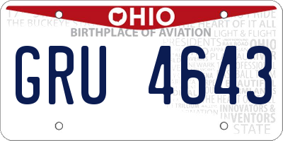 OH license plate GRU4643