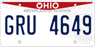 OH license plate GRU4649