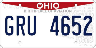 OH license plate GRU4652