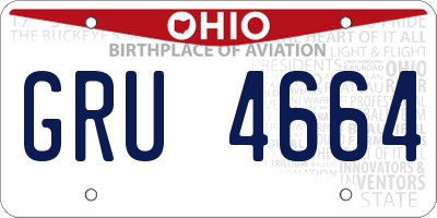 OH license plate GRU4664