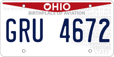OH license plate GRU4672