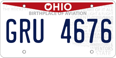OH license plate GRU4676