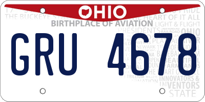 OH license plate GRU4678