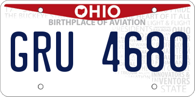 OH license plate GRU4680