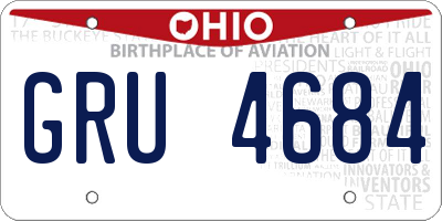 OH license plate GRU4684