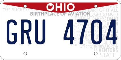 OH license plate GRU4704