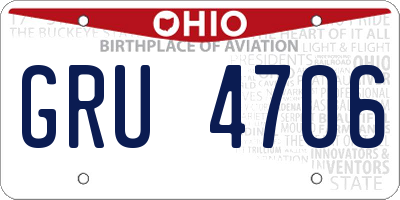 OH license plate GRU4706