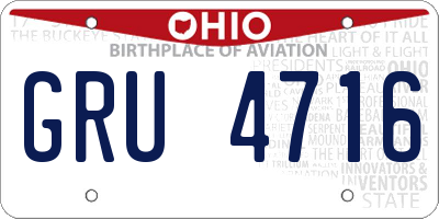 OH license plate GRU4716