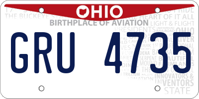 OH license plate GRU4735