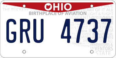 OH license plate GRU4737