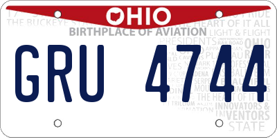 OH license plate GRU4744