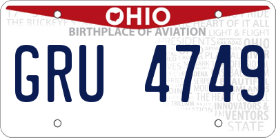 OH license plate GRU4749