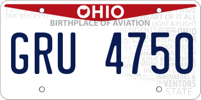 OH license plate GRU4750
