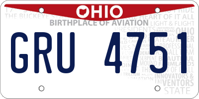 OH license plate GRU4751