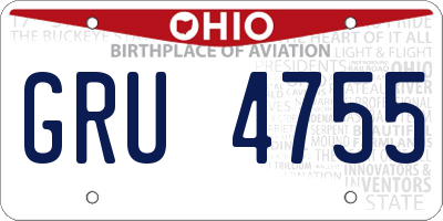 OH license plate GRU4755