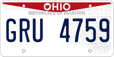 OH license plate GRU4759