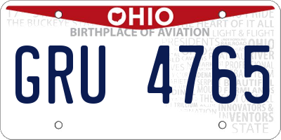 OH license plate GRU4765