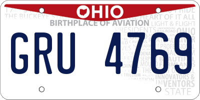 OH license plate GRU4769