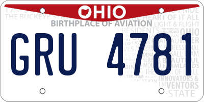 OH license plate GRU4781
