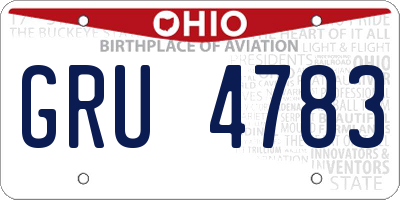 OH license plate GRU4783
