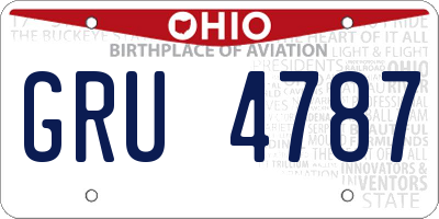 OH license plate GRU4787