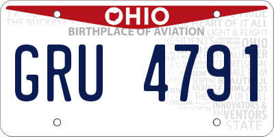 OH license plate GRU4791