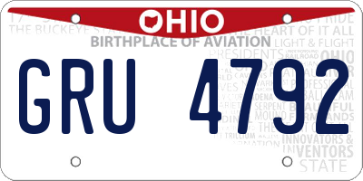 OH license plate GRU4792