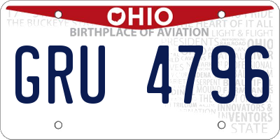 OH license plate GRU4796