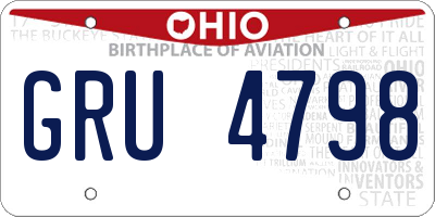 OH license plate GRU4798