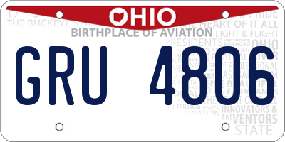 OH license plate GRU4806