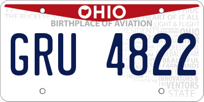 OH license plate GRU4822