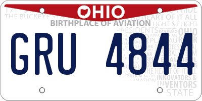 OH license plate GRU4844
