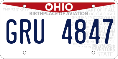 OH license plate GRU4847