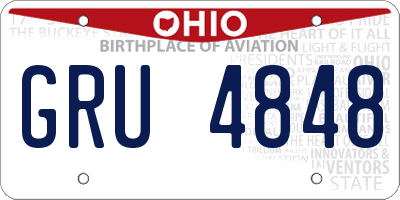 OH license plate GRU4848