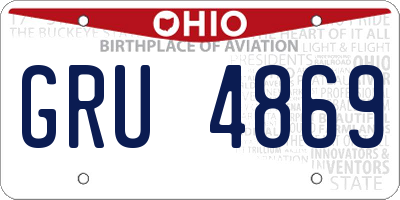OH license plate GRU4869