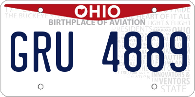 OH license plate GRU4889