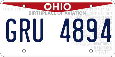 OH license plate GRU4894