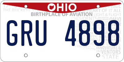 OH license plate GRU4898