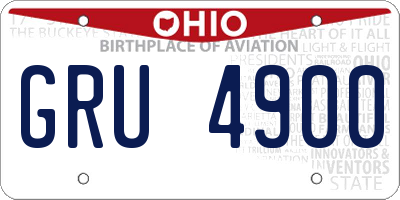 OH license plate GRU4900