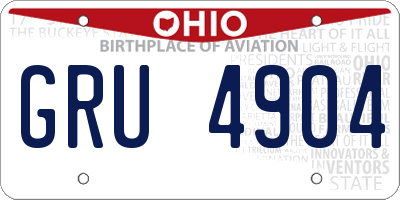 OH license plate GRU4904