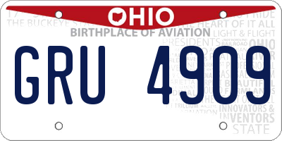 OH license plate GRU4909