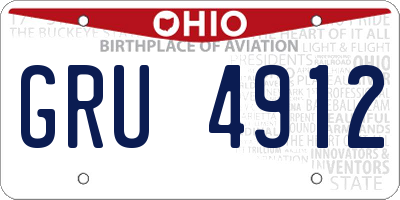 OH license plate GRU4912