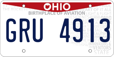 OH license plate GRU4913
